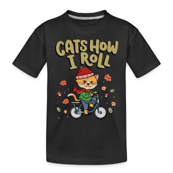 Chats Comment je roule Cyclisme Cyclisme - T-shirt bio Premium Enfant - noir - Devant