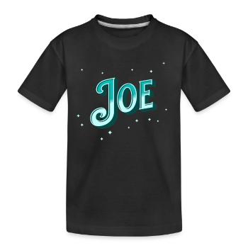 Joe Namen personalisiert - Kinder Premium Bio T-Shirt - Schwarz - Vorne