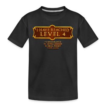 Ich Habe Die Stufe 4 Erreicht Rpg Online Gaming - Kinder Premium Bio T-Shirt - Schwarz - Vorne