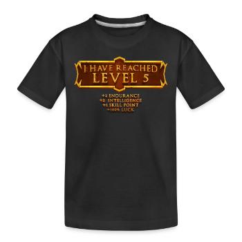 Ich Habe Die Stufe 5 Erreicht Rpg Online Gaming - Kinder Premium Bio T-Shirt - Schwarz - Vorne