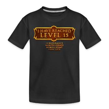 Ich Habe Die Stufe 15 Erreicht Rpg Online Gaming - Kinder Premium Bio T-Shirt - Schwarz - Vorne