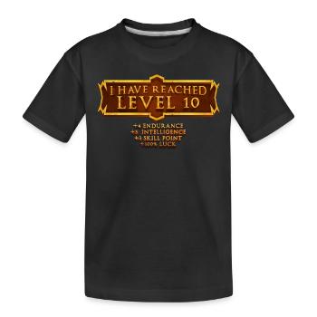 Ich Habe Die Stufe 10 Erreicht Rpg Online Gaming - Kinder Premium Bio T-Shirt - Schwarz - Vorne