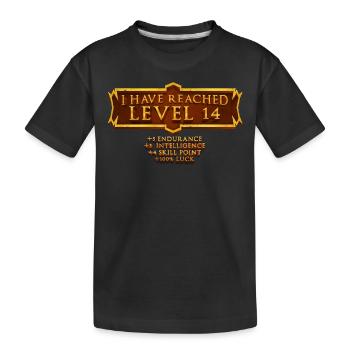Ich Habe Die Stufe 14 Erreicht Rpg Online Gaming - Kinder Premium Bio T-Shirt - Schwarz - Vorne