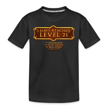 Ich Habe Level 21 Erreicht Rpg Online Gaming 21. - Kinder Premium Bio T-Shirt - Schwarz - Vorne