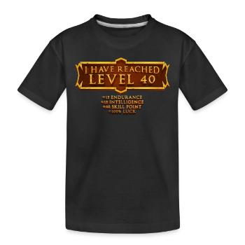 Ich Habe Level 40 Erreicht Rpg Online Gaming 40th - Kinder Premium Bio T-Shirt - Schwarz - Vorne
