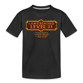 Ich Habe Die Stufe 23 Erreicht Rpg Online Gaming - Kinder Premium Bio T-Shirt - Schwarz - Vorne