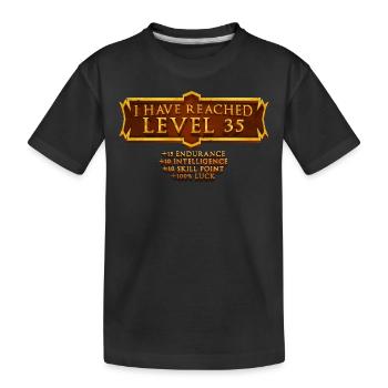 Ich Habe Die Stufe 35 Erreicht Rpg Online Gaming - Kinder Premium Bio T-Shirt - Schwarz - Vorne