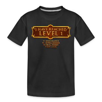 Ich Habe Level 1 Rpg Online Gaming 1st Birthday - Kinder Premium Bio T-Shirt - Schwarz - Vorne