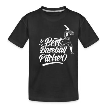 Bester Baseball-Pitcher Aller Zeiten Baseball - Kinder Premium Bio T-Shirt - Schwarz - Vorne