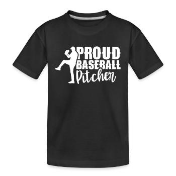 Fier lanceur de baseball Lanceur de baseball Joueur de baseball - T-shirt bio Premium Enfant - noir - Devant
