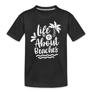 La vie se compose de plages plage vacances plage - T-shirt bio Premium Enfant - noir - Devant