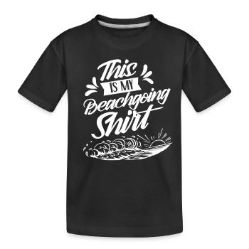 This is my beach shirt beach beach holiday - Kids' Premium Organic T-Shirt - black - Front