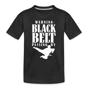 Avertissement : La ceinture noire passe la ceinture noire - T-shirt bio Premium Enfant - noir - Devant