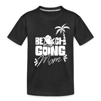 Beach visit Mother Beach Beach beach holiday - Kids' Premium Organic T-Shirt - black - Front