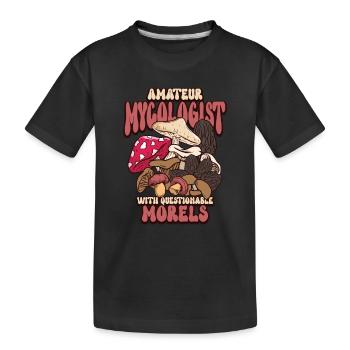 Morels Mushroom Picker Mushroom Farmer Mushroom - Kids' Premium Organic T-Shirt - black - Front