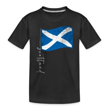 Schottland Flagge Schottisch - Kinder Premium Bio T-Shirt - Schwarz - Vorne