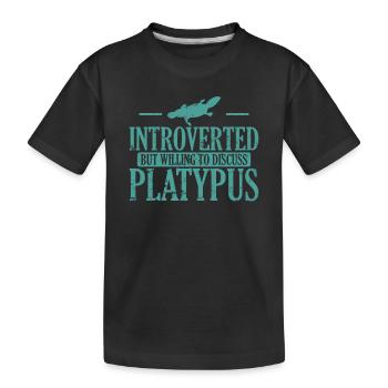 Introverti mais prêt à discuter de l’ornithorynque - T-shirt bio Premium Enfant - noir - Devant