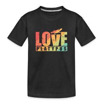 Love Platypus Australie Ornithorynque animal - T-shirt bio Premium Enfant - noir - Devant
