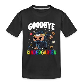 Goodbye Kindergarten Ninja Einschulung Schule - Kinder Premium Bio T-Shirt - Schwarz - Vorne