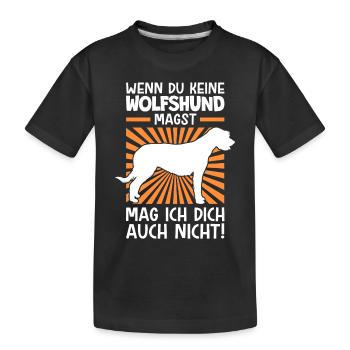 Irischer Wolfshund nicht mögen Irish Wolfhound - Kinder Premium Bio T-Shirt - Schwarz - Vorne