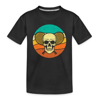Tennis Skull Player Coach Fan Funny Sport - Kids' Premium Organic T-Shirt - black - Front