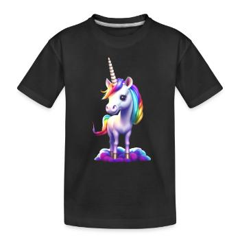 Une jolie petite licorne vous cherche - T-shirt bio Premium Enfant - noir - Devant
