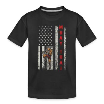 Muay Thai Fighter Kickboxer Thai Boxing Kickboxing - Kinder Premium Bio T-Shirt - Schwarz - Vorne