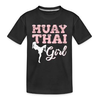 Muay Thai Girl Muay Thai Fighter Kickboxer Kickboxing - T-shirt bio Premium Enfant - noir - Devant