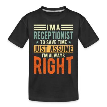 Réceptionniste - T-shirt bio Premium Enfant - noir - Devant