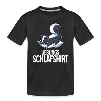Lieblings Schlafshirt Stinktier - Kinder Premium Bio T-Shirt - Schwarz - Vorne