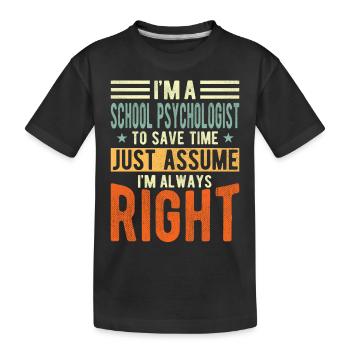 School psychologist - Kids' Premium Organic T-Shirt - black - Front