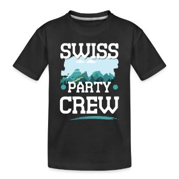 Swiss Party Crew - Kinder Premium Bio T-Shirt - Schwarz - Vorne