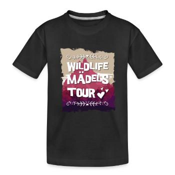Wildlife Mädels Tour - Kinder Premium Bio T-Shirt - Schwarz - Vorne