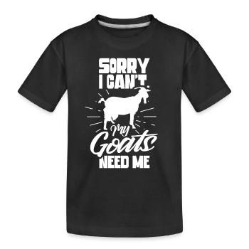 Malheureusement, mes chèvres n’ont pas besoin de moi animal - T-shirt bio Premium Enfant - noir - Devant