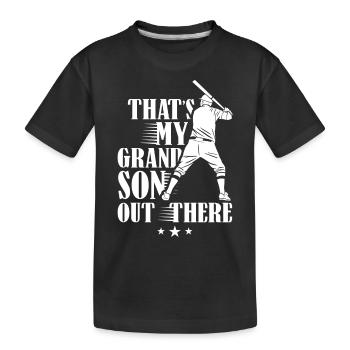 Voici mon petit-fils qui joue au baseball - T-shirt bio Premium Enfant - noir - Devant
