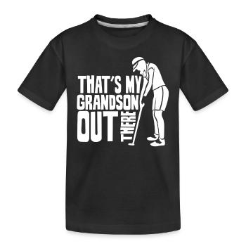 Voici mon petit-fils qui joue au golf - T-shirt bio Premium Enfant - noir - Devant