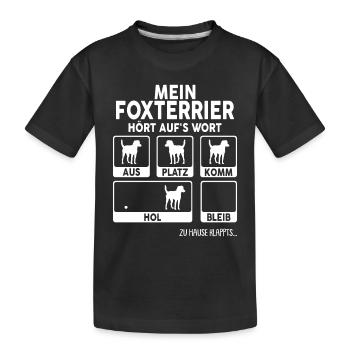 Foxterrier Hund Dog Hundehalter - Kinder Premium Bio T-Shirt - Schwarz - Vorne