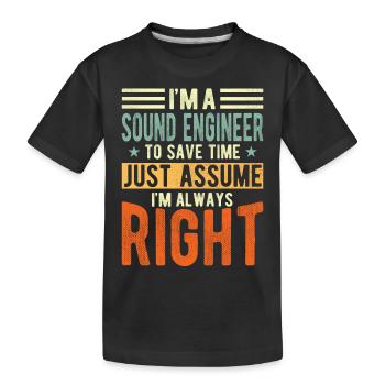 Sound engineer - Kids' Premium Organic T-Shirt - black - Front