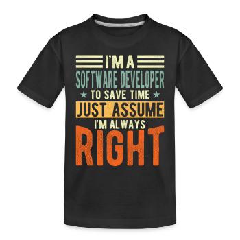 Développeur de logiciels - T-shirt bio Premium Enfant - noir - Devant