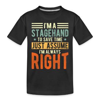Stage hand - Kids' Premium Organic T-Shirt - black - Front