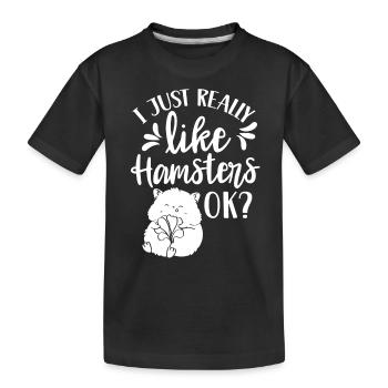 J’aime les hamsters juste très mignon propriétaire animal de compagnie - T-shirt bio Premium Enfant - noir - Devant