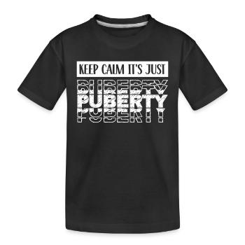 Restez calme Seule la puberté a grandi - T-shirt bio Premium Enfant - noir - Devant