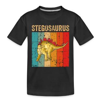 Stegosaurus Dinosaure Enfants Dino Cadeau - T-shirt bio Premium Enfant - noir - Devant