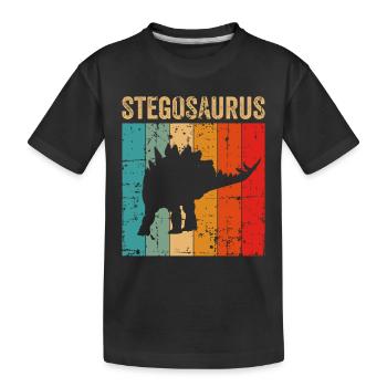Stegosaurus Dinosaure Enfants Dino Cadeau - T-shirt bio Premium Enfant - noir - Devant