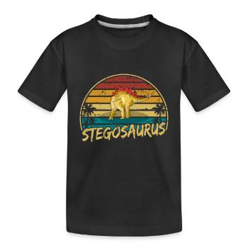Stegosaurus Dinosaure Enfants Dino Cadeau - T-shirt bio Premium Enfant - noir - Devant