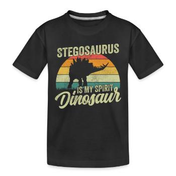 Stegosaurus Dinosaure Enfants Dino Cadeau - T-shirt bio Premium Enfant - noir - Devant