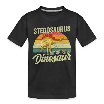 Stegosaurus Dinosaure Enfants Dino Cadeau - T-shirt bio Premium Enfant - noir - Devant