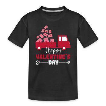 Happy Valentines Day Red Truck With Letters Postal - Kinder Premium Bio T-Shirt - Schwarz - Vorne