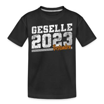 Geselle 2023 Gesellenprüfung - Kinder Premium Bio T-Shirt - Schwarz - Vorne