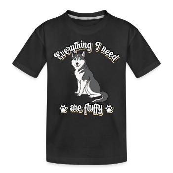 Everything I need are fluffy süßes Hunde Grey - Kinder Premium Bio T-Shirt - Schwarz - Vorne